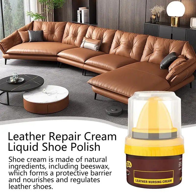 Liquid Shoe Polish Shoe Cream With Sponge Applicator Fade-Resistant Leather Repair Shoe Polish Cream To Restore Color For Sofas Liquid Shoe Polish Shoe Cream With Sponge Applicator Fade-Resistant Leather Repair Shoe Polish Cream To Restore Color For Sofas