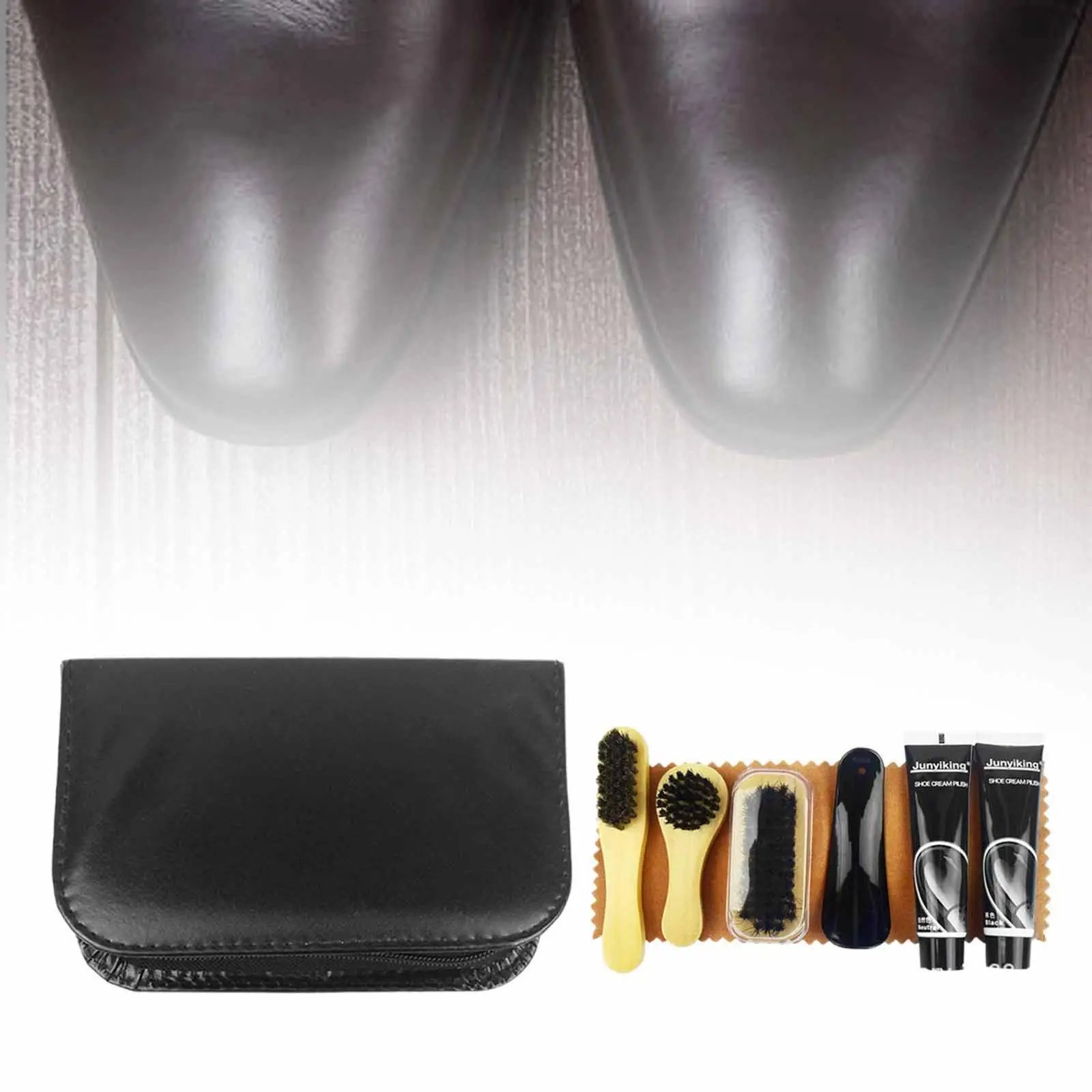 Shoe Polish Care Kit Travel Shoe Cleaning with Bag Shoe Shoehorn Shoe Shine Care Kit