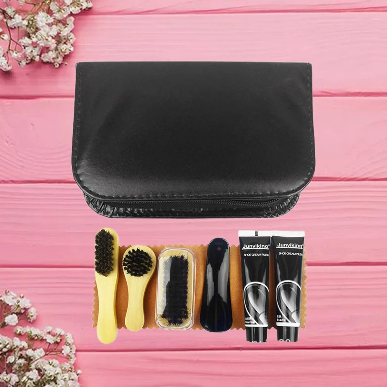 Shoe Polish Care Kit Travel Shoe Cleaning with Bag Shoe Shoehorn Shoe Shine Care Kit