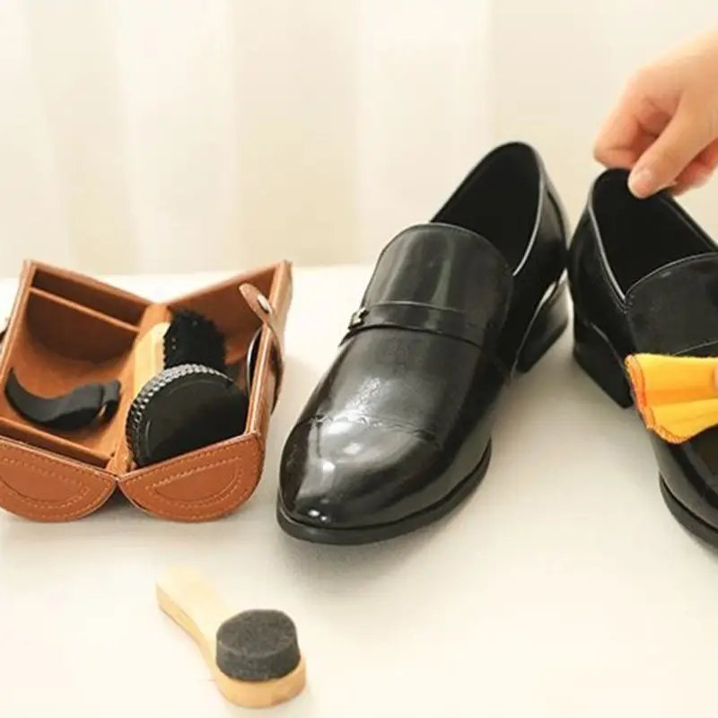 Shoe Detailing Set Shoes Brushes, Shoes Polish, Cloth Everyday Shoe Care Leather Shoes Cleaning