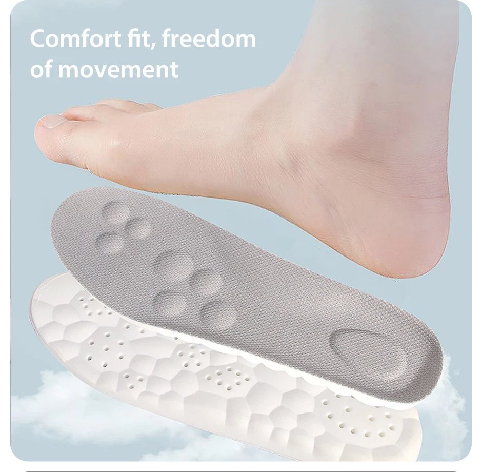 2Pcs Sport Insole Sweat Absorption And Breathable Thickening Shock Absorption Super Soft And Comfortable Elastic Insole