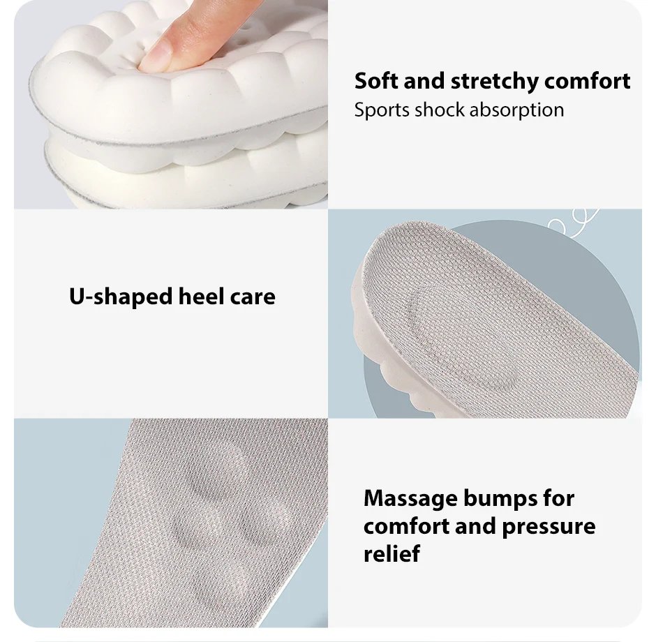 2Pcs Sport Insole Sweat Absorption And Breathable Thickening Shock Absorption Super Soft And Comfortable Elastic Insole