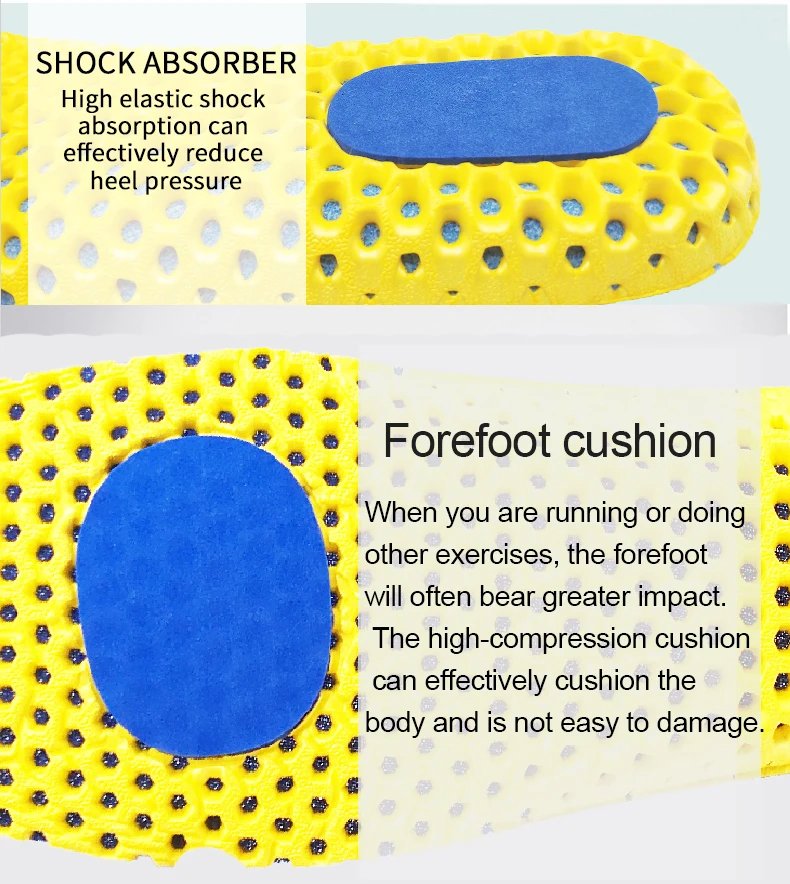 Memory Foam Insoles For Shoes Sole Mesh Deodorant Breathable Cushion Running Insoles For Feet Man Women Orthopedic Insoles