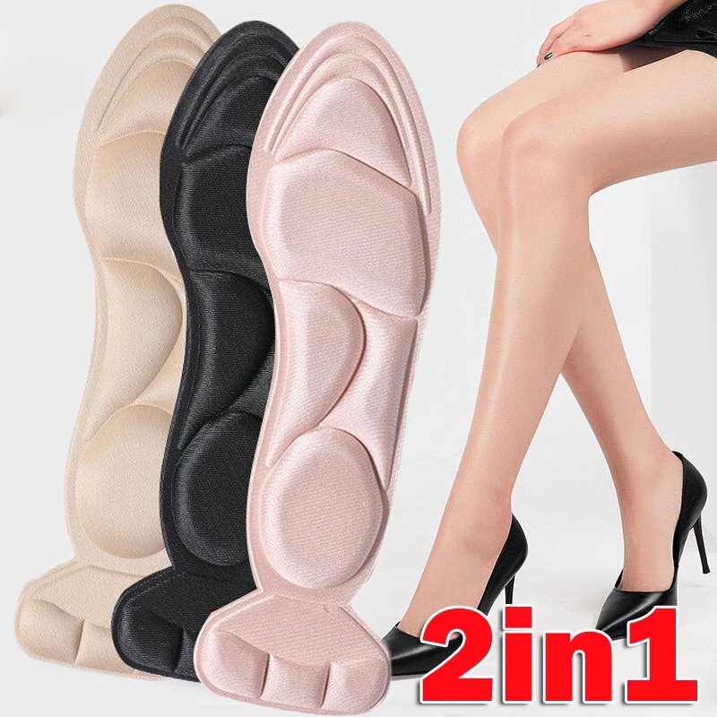 7D Soft Memory Foam Insole Pad Inserts Heel Post Back Breathable Anti-slip for Women High Heel Shoe Shoe Arch Support Insoles