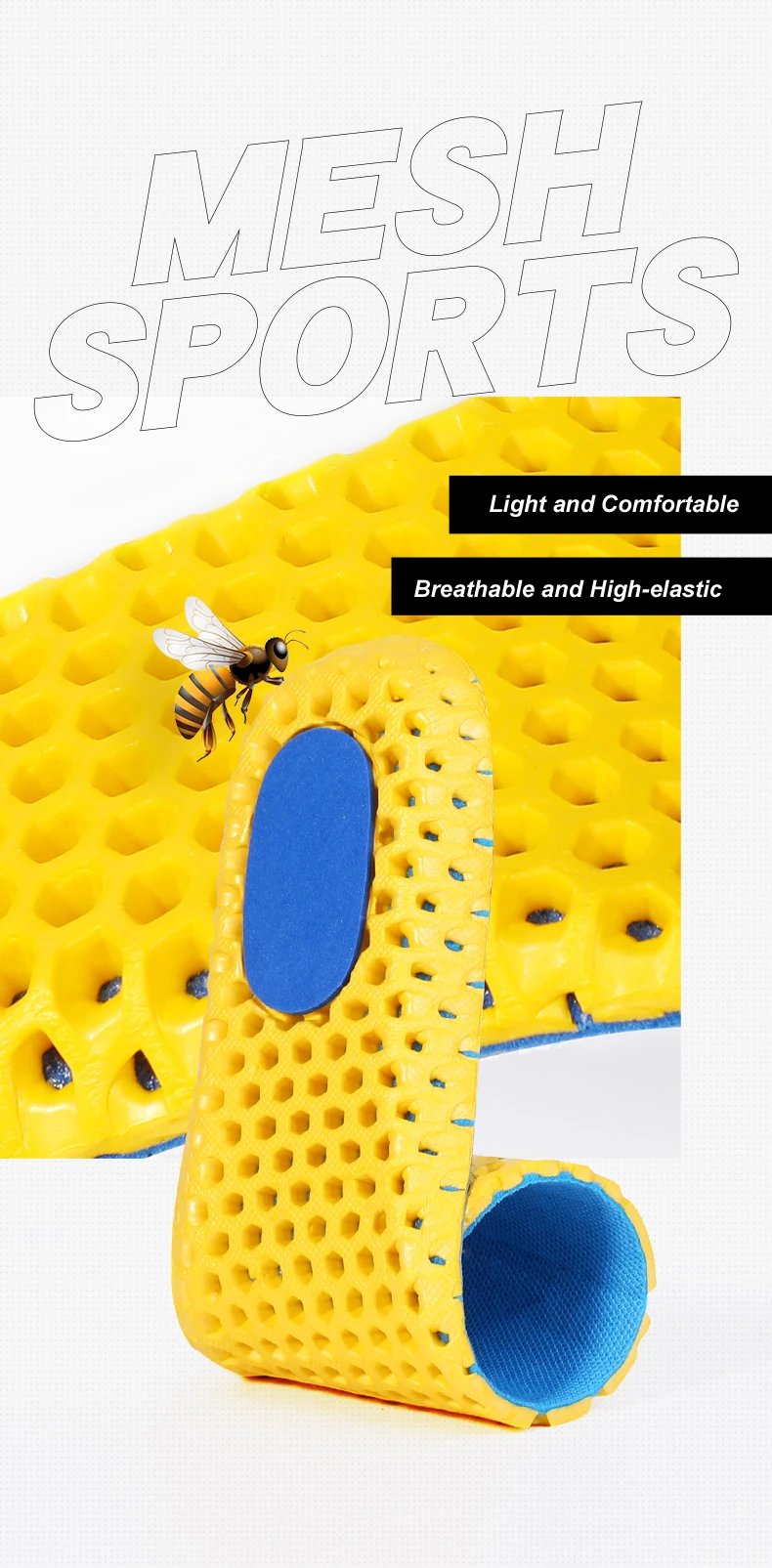 Orthopedic Memory Foam Sport Support Insert Feet Care Insoles for Shoes Men Women Orthotic Breathable Running Cushion Men Women