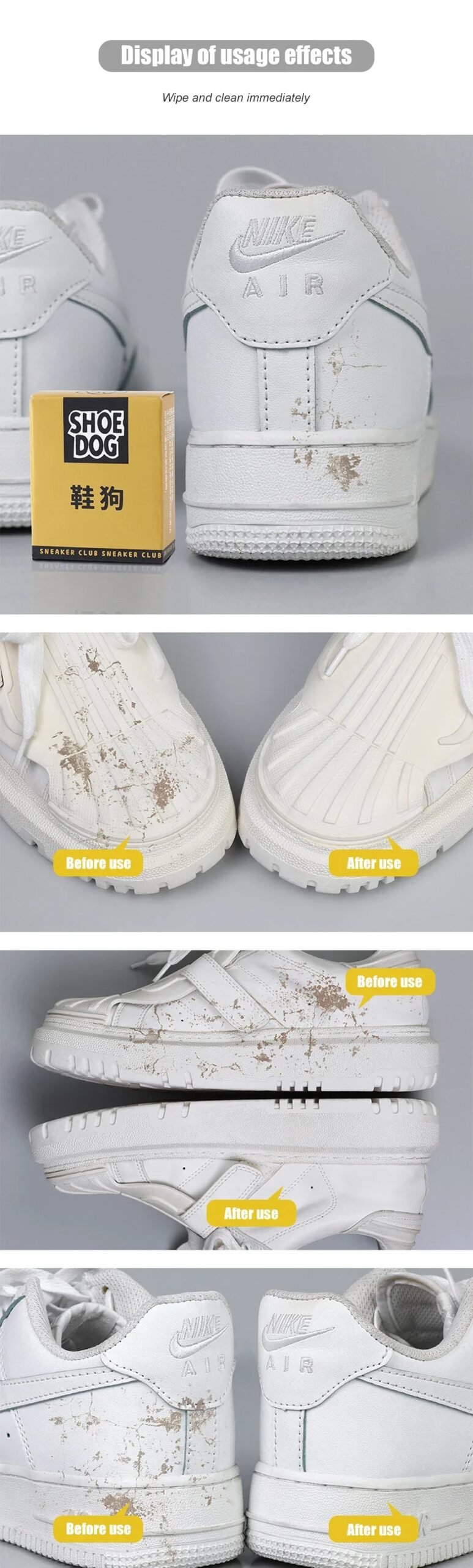 White Shoe Cleaner Clean Slippers Shoes Athlete's Foot Cleaning Gadgets Household Cleaning Brush Tennis Sneakers Eraser Tools