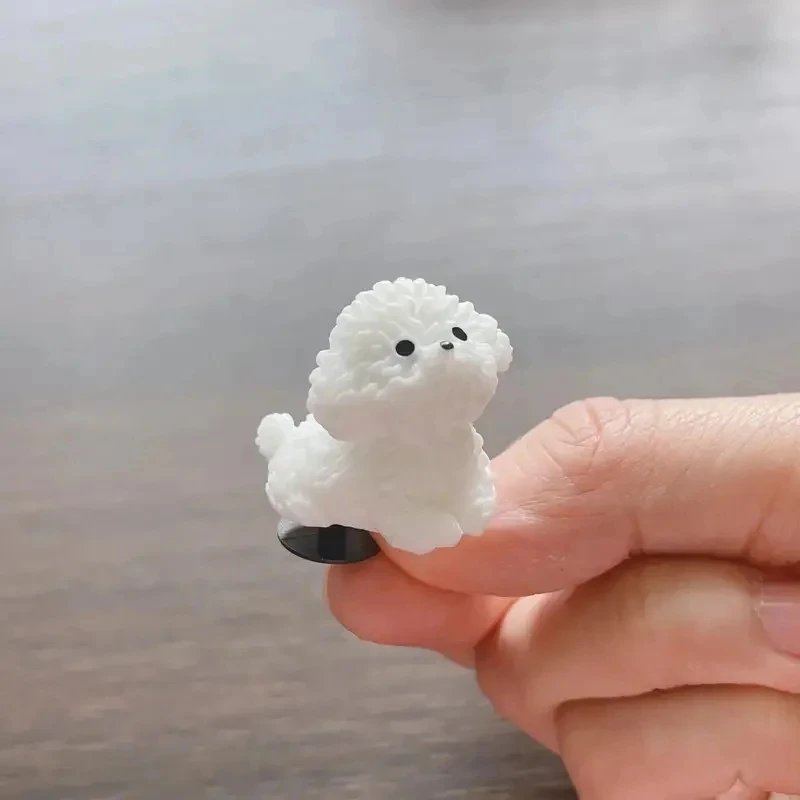 3D Cute Mini Puppy Shoe Decoration Set Detachable Diy Bichon Frise Dog Figurines Accessory, Used For Clogs, Holiday Party Gifts