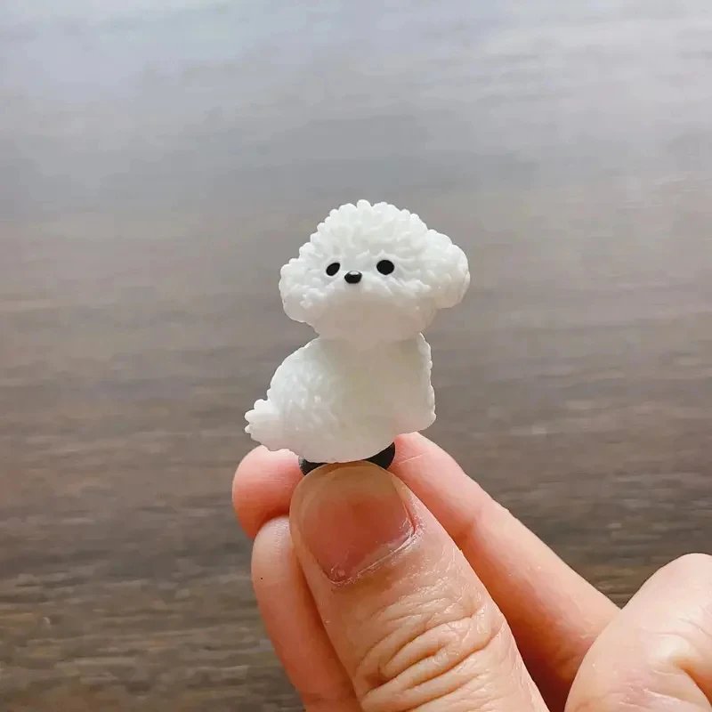 3D Cute Mini Puppy Shoe Decoration Set Detachable Diy Bichon Frise Dog Figurines Accessory, Used For Clogs, Holiday Party Gifts