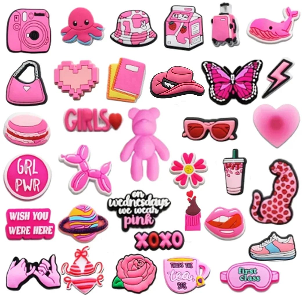 23 characters PVC shoe buckle charms accessories decorations for sandals sneaker clog wristbands for girl unisex gift DIY drop