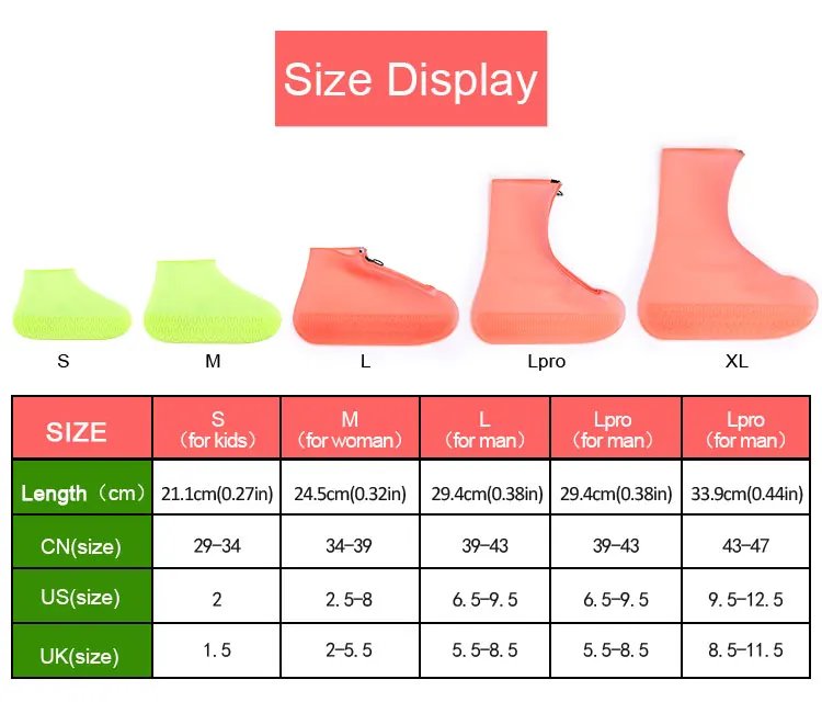 1pc Reusable Unisex Wearable Waterproof Protective Rainproof Silicon Shoe Cover