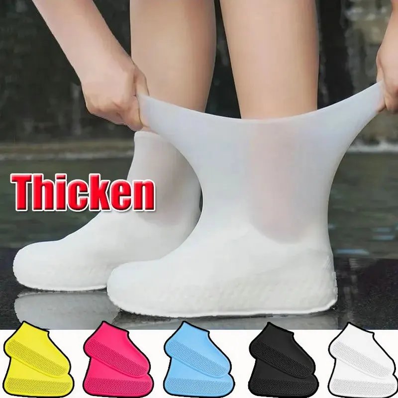 Anti-Slip Silicone Shoe Covers Reusable Non-Slip Waterproof Wear-Resistant Rain Shoe Covers Protector Boot For Outdoor Rainy Day