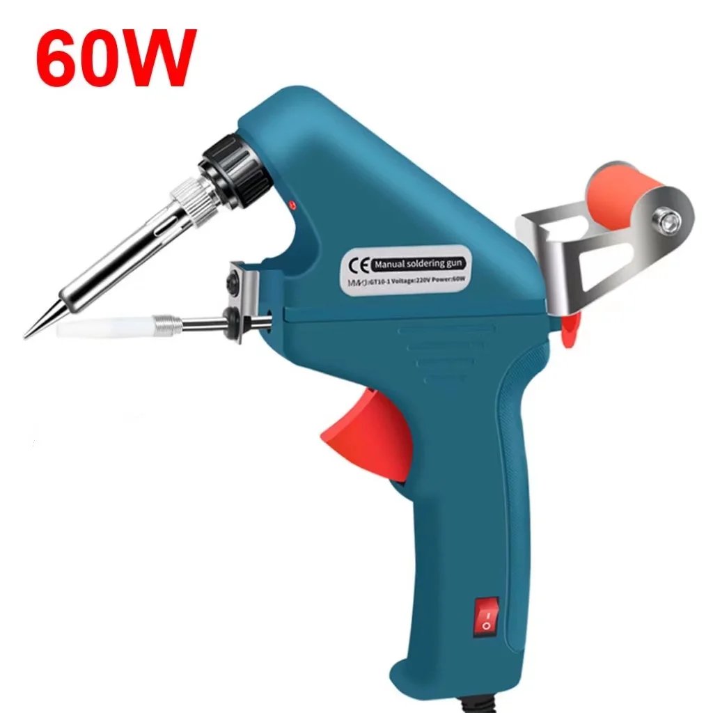 Blue Soldering Iron 60W Eagle Beak Endothermic Handheld Gun 50G Wire Heated Household Repair Internal Tool Manual Tin Dispensing