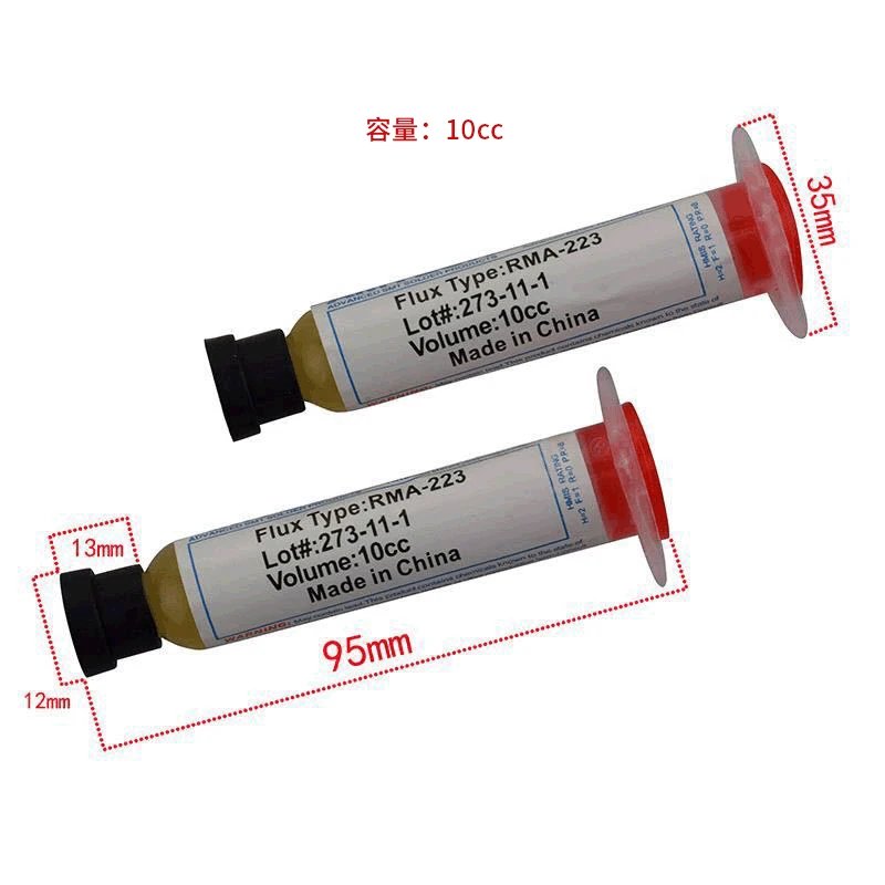 RMA-223 Welding Flux Syringe Barrel Flux PCB IC Mobile Phone Repair SMD Rework 10CC Syringe Barrel Soldering Welding Oil