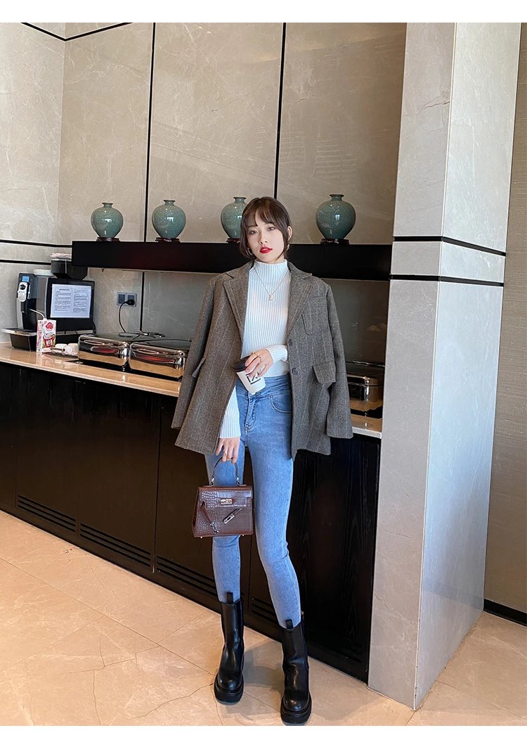 Purchase limit 1 piece Elegant Solid Basic Knitted Tops Women Turtlneck Sweater Long Sleeve Casual Slim Pullover Korean Fashion Simple Chic Clothes
