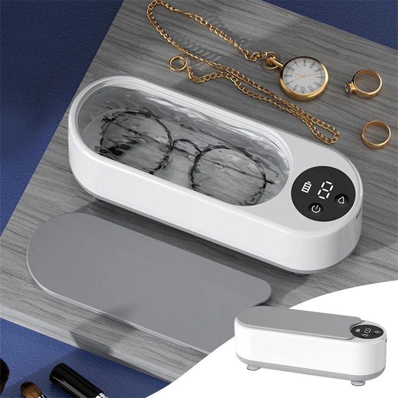 Purchase limit 1 piece Portable Household Cleaning Machine, 450ml Clean Pod Ultrasonic Cleaner, Jewelry Cleaner Machine for Ring, Glasses, Makeup Brush