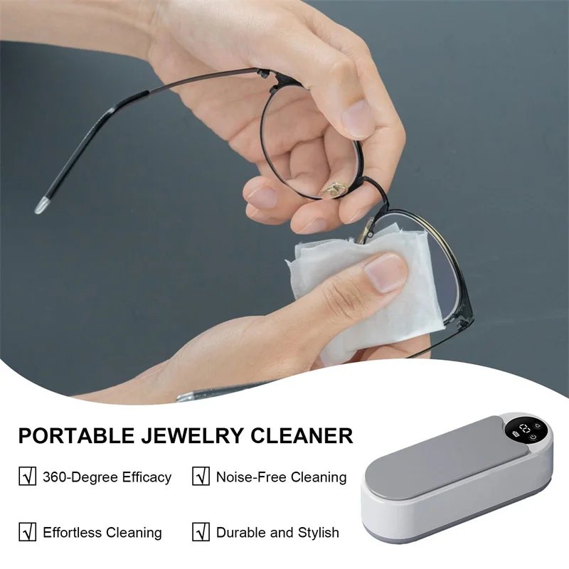 Purchase limit 1 piece Portable Household Cleaning Machine, 450ml Clean Pod Ultrasonic Cleaner, Jewelry Cleaner Machine for Ring, Glasses, Makeup Brush