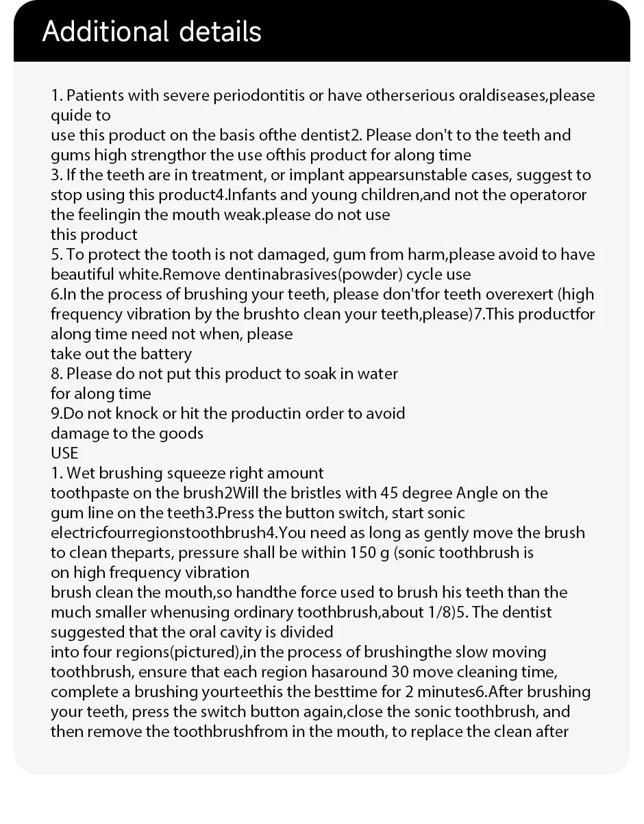 Purchase limit 1 piece Sonic Electric Toothbrush for Men and Women Adult Household Non Rechargeable Soft Hair IPX6 Waterproof