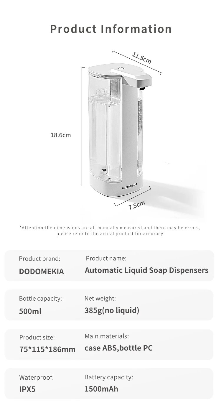 Purchase limit 1 piece Automatic Dishwashing Machine Sensor Intelligent Hand Washing Machine Kitchen Hand Sanitizer Soap Dispenser