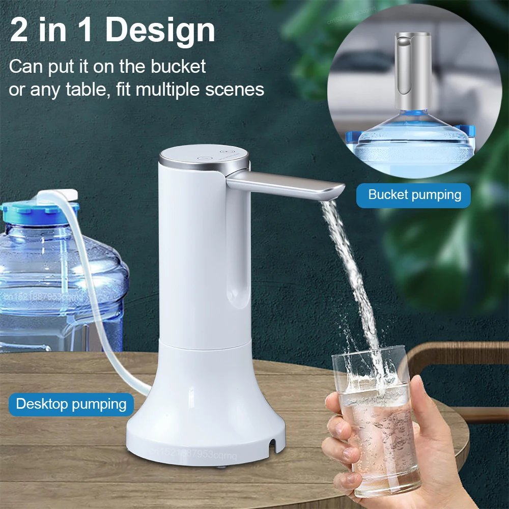 Purchase limit 1 piece Electric Water Gallon Bottle Pump Automatic Water Dispenser Pump 19 Liters Foldable Desktop Water Bottle Pump H3 Rechargeable