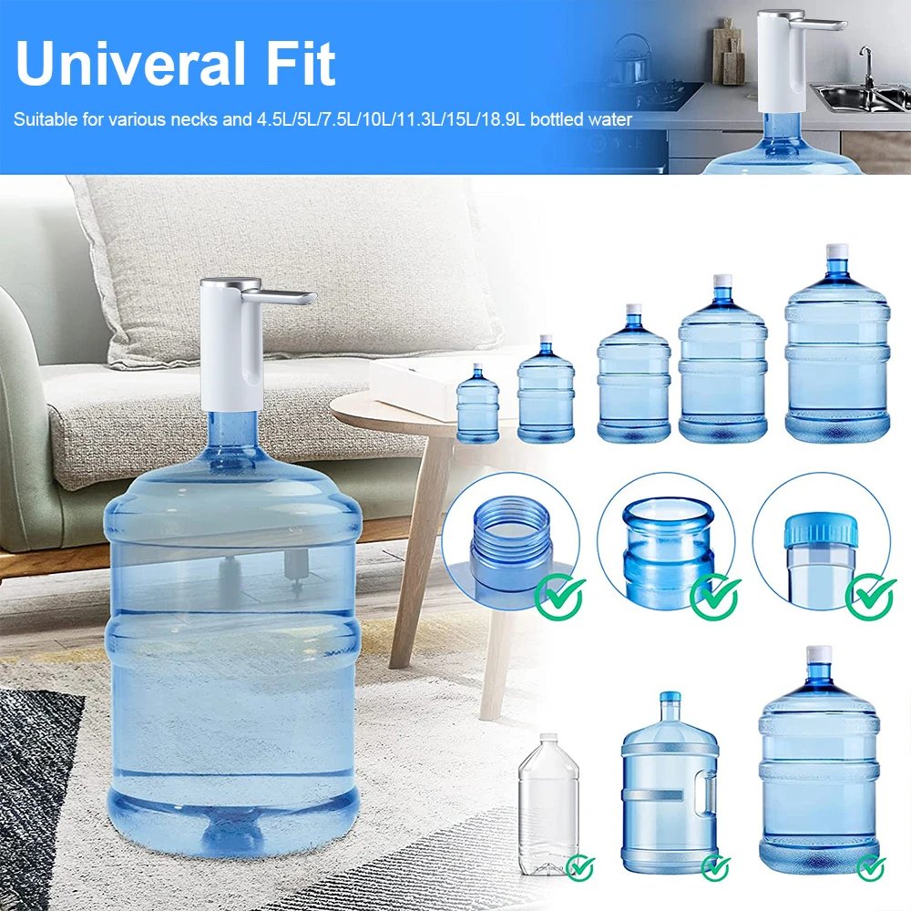 Purchase limit 1 piece Electric Water Gallon Bottle Pump Automatic Water Dispenser Pump 19 Liters Foldable Desktop Water Bottle Pump H3 Rechargeable