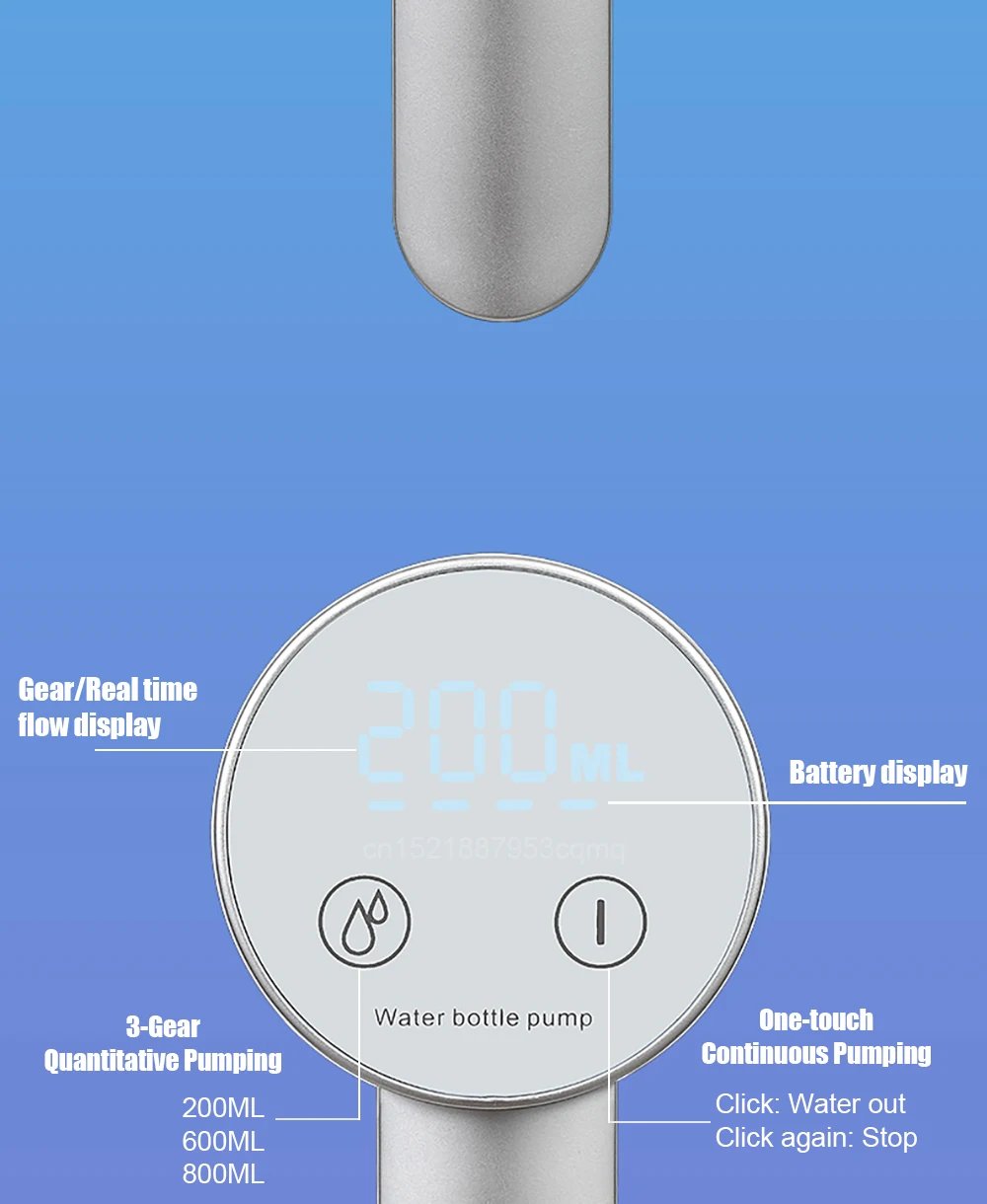 Purchase limit 1 piece Electric Water Gallon Bottle Pump Automatic Water Dispenser Pump 19 Liters Foldable Desktop Water Bottle Pump H3 Rechargeable