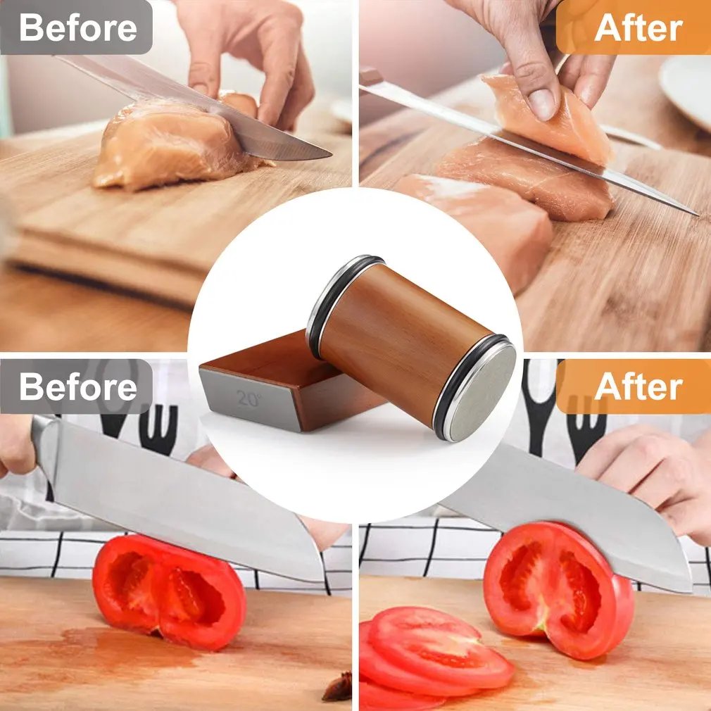 Wooden Roller Sharpeners Rolling Knife Sharpener 15/20° Magnetic Angle Non-Slip Ideal for Kitchen DIY Tasks Diamond Accessory Wooden Roller Sharpeners Rolling Knife Sharpener 15/20° Magnetic Angle Non-Slip Ideal for Kitchen DIY Tasks Diamond Accessory