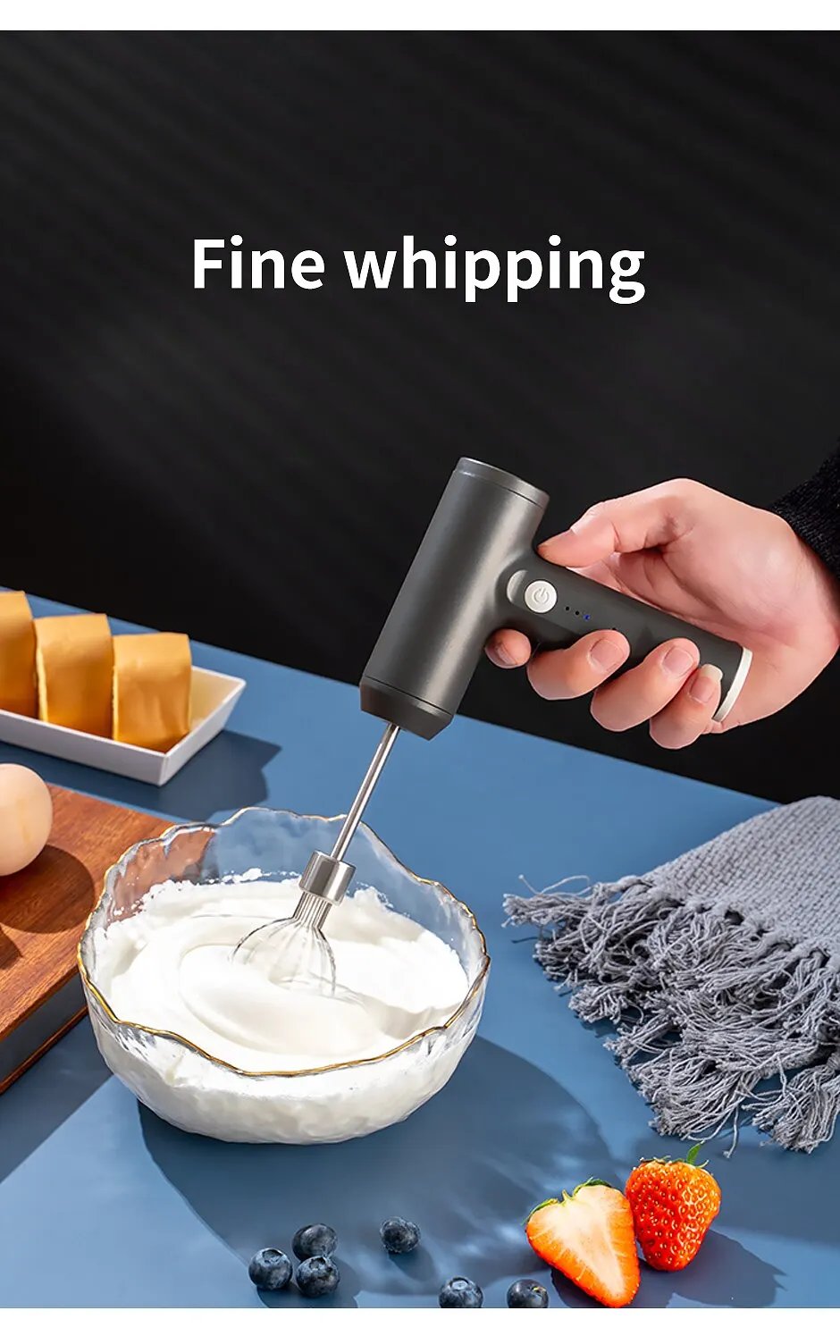 Wireless Electric Food Mixer Automatic Whisk Dough 3 Speeds Egg Beater Baking Dough Cake Cream Mixer Kitchen Tools