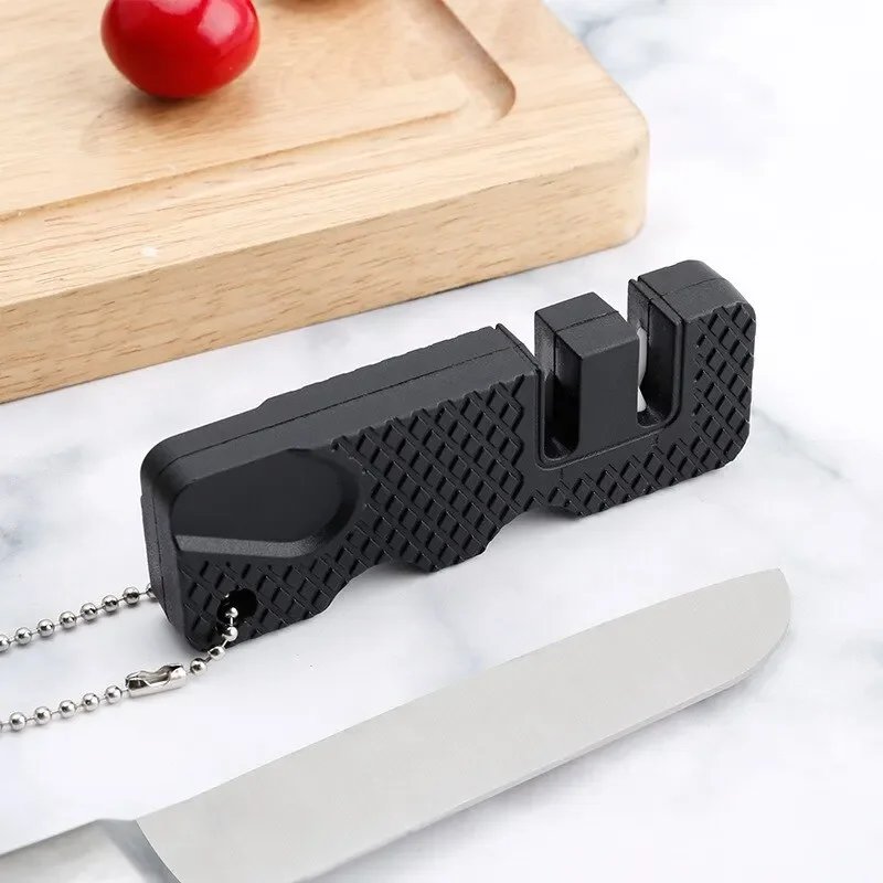 1PC Small Mini Outdoor Portable Knife Sharpener Two Manual Ceramic Knife Sharpener Kitchen Tools Whetstone