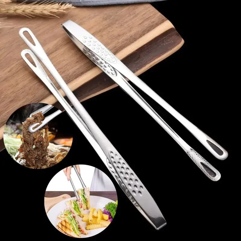 Food Flipping Steak Clips Stainless Steel BBQ Multifunctional Cooking Tong Double Sided Spatula Spatula Tongs Clip Beefsteak