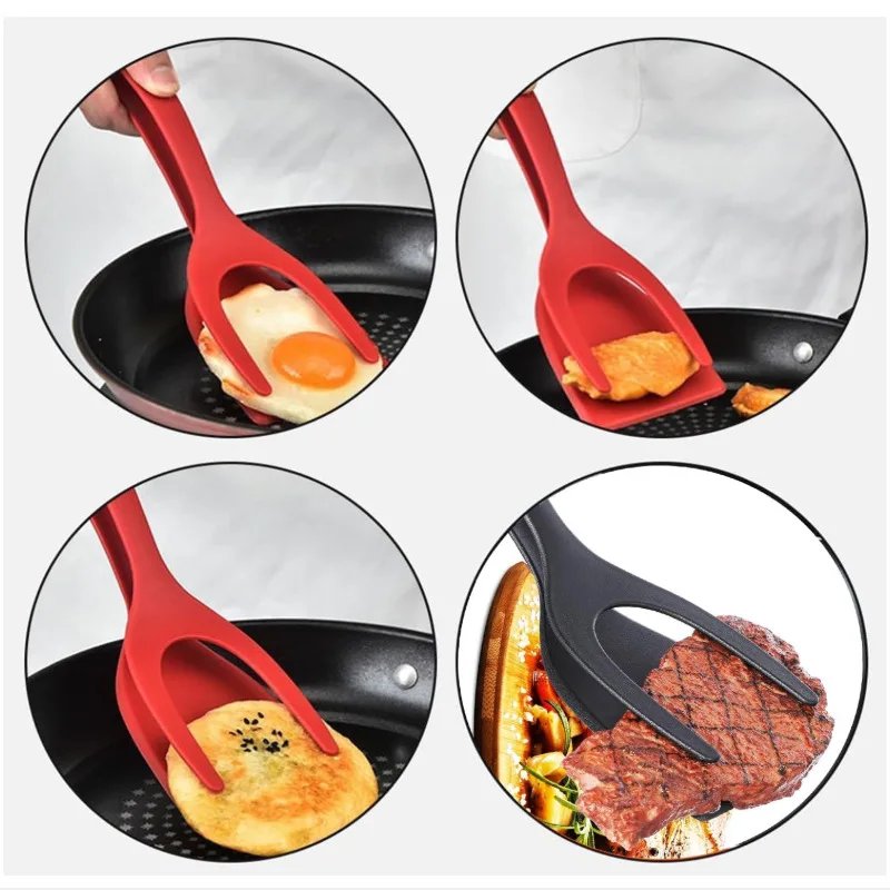 Multifunction 2 In 1 Spatula Tongs for Kitchen Egg Steak Toast Ham Fried Tongs Non Stick Tongs Novel Kitchen Accessories Multifunction 2 In 1 Spatula Tongs for Kitchen Egg Steak Toast Ham Fried Tongs Non Stick Tongs Novel Kitchen Accessories