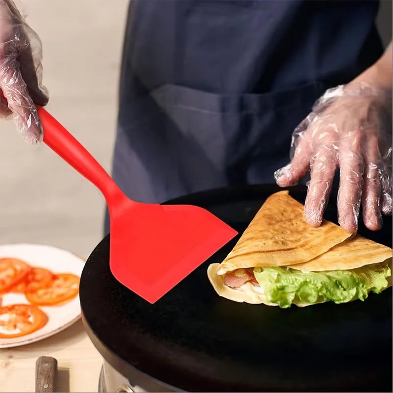 Silicone Spatula Pancakes Shovel Omelette Spatula Turner for Eggs Fish Pancake Non Stick Wide Soft Pizza Shovel Kitchen Scraper