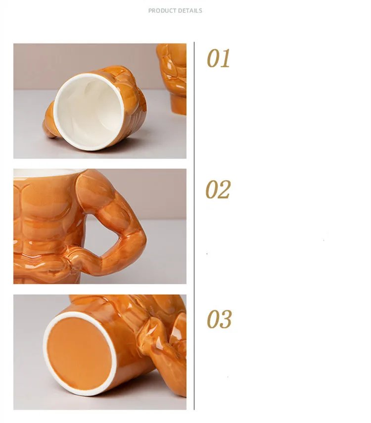 Creative Ceramic Pectorales Mugs Home Breakfast Milk Coffee Mug Water Cups Boys Gym Trainer UP YOU  Funny Gift Mugs Holiday Gift