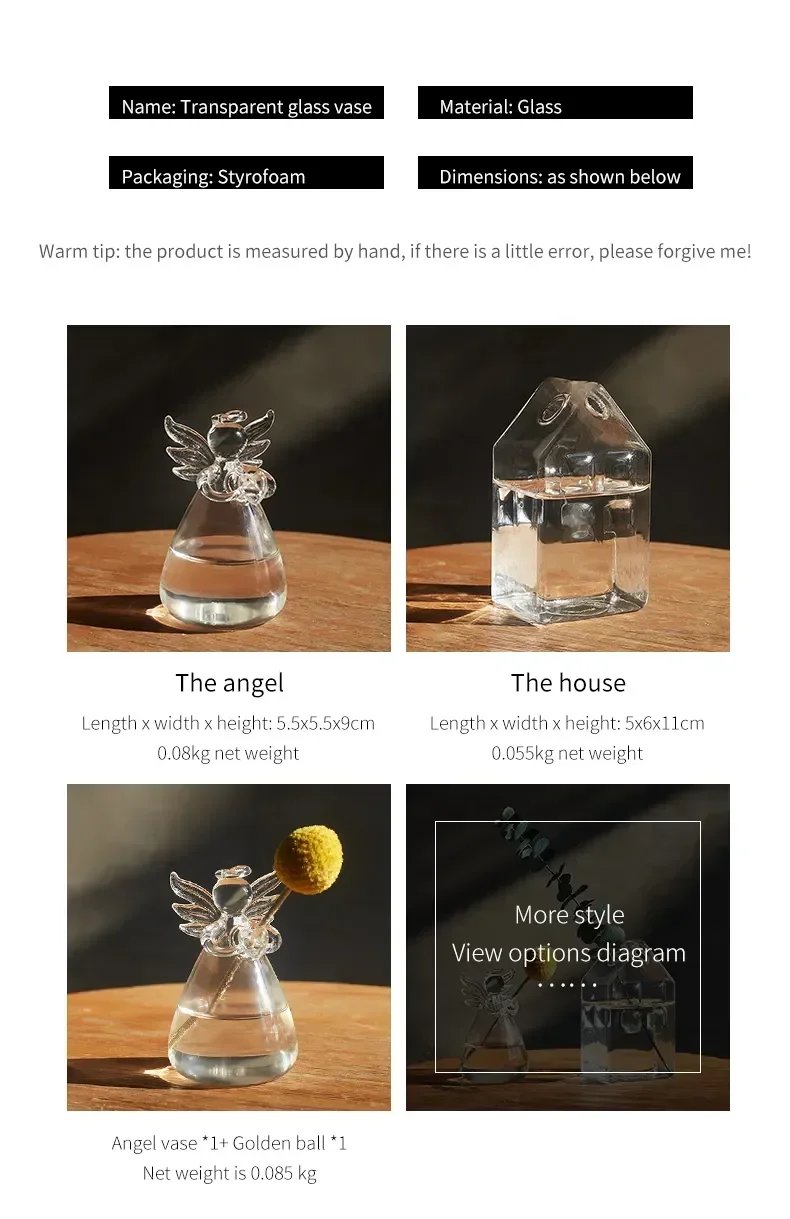 Creative Transparent Angel Hydroponic Vase Home Decor Simple Living Room Study Table Accessories Desk Ornament Glass Flowerpot Creative Transparent Angel Hydroponic Vase Home Decor Simple Living Room Study Table Accessories Desk Ornament Glass Flowerpot
