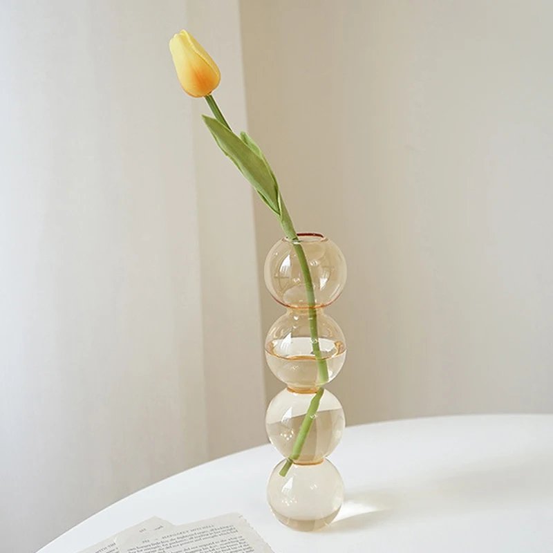 New Nordic Glass Bubble Vase INS Flower Arrangement Modern Creative Spherical Flower Vases Home Decoration Birthday Gift Pots