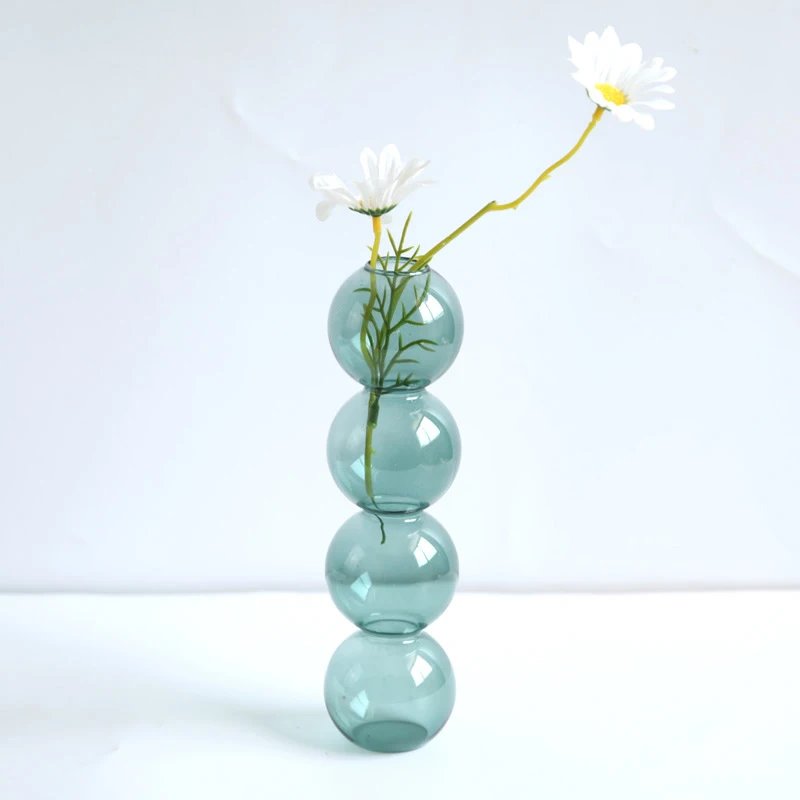 New Nordic Glass Bubble Vase INS Flower Arrangement Modern Creative Spherical Flower Vases Home Decoration Birthday Gift Pots
