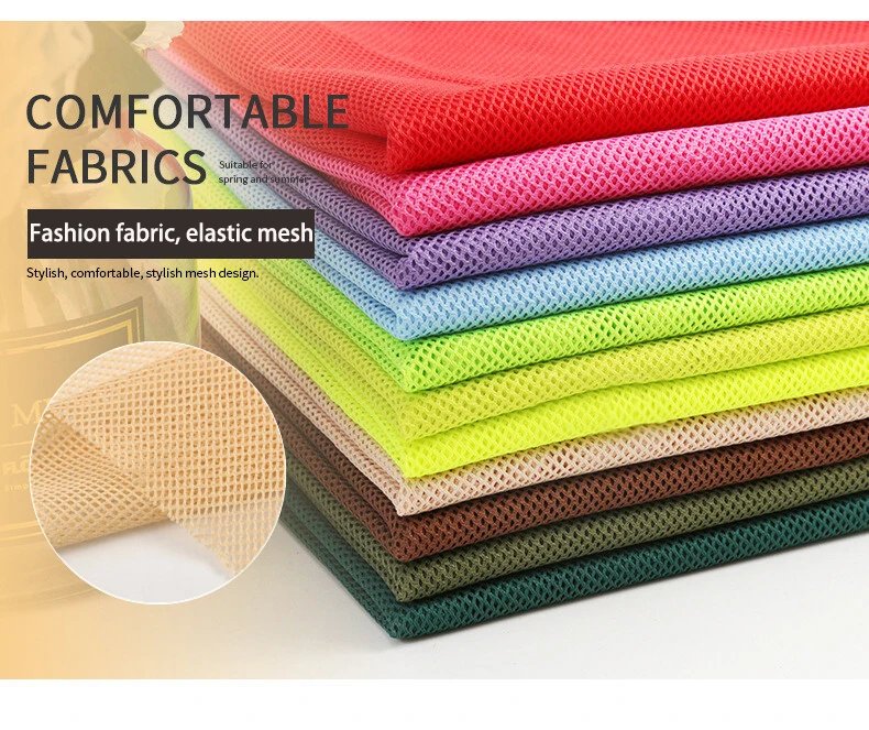 155x45cm 2x2 Low-stretch Mesh Fabric for Sewing Mosquito Net Curtain T-shirt Sportswear Knitted Lining Fabric Cloth Accessories