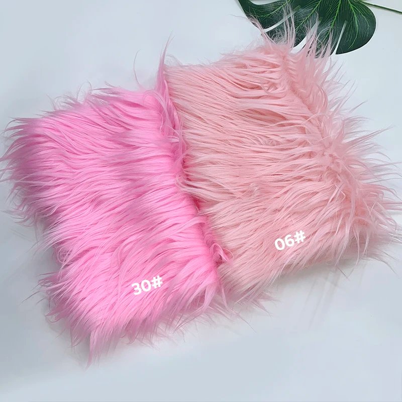 25x45cm 8cm Pile  Faux Fur Fabric For Patchwork Sewing Material Doll Toy Beard Hair Diy Handmade Home Decoration Cosplay Fabric