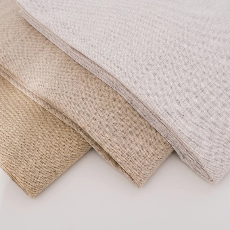 0.5M/1M/2M Cotton Linen Woven Fabric for Table Sofa Curtains Decoration DIY Sewing Material Embroidery Practice Fabric