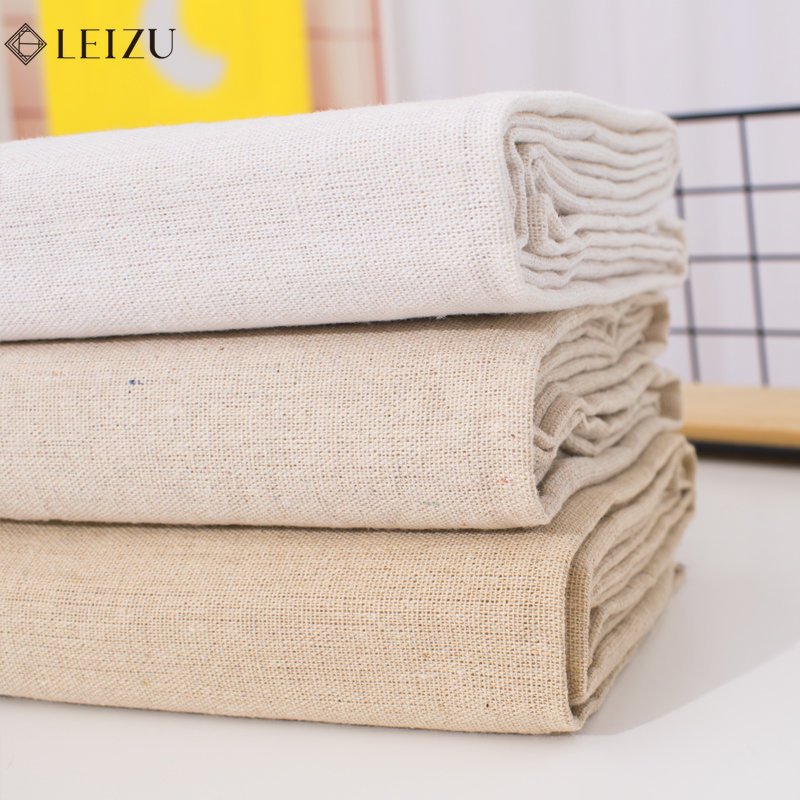 0.5M/1M/2M Cotton Linen Woven Fabric for Table Sofa Curtains Decoration DIY Sewing Material Embroidery Practice Fabric