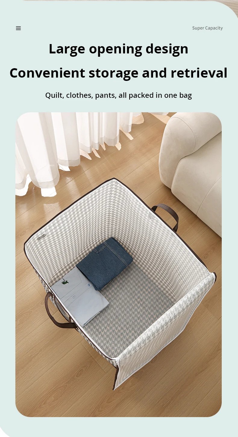 1Pc Futon Storage Bag Non-Woven Fabrics Transparent Visual Window for Quilt Storage Household Items Storage Bag