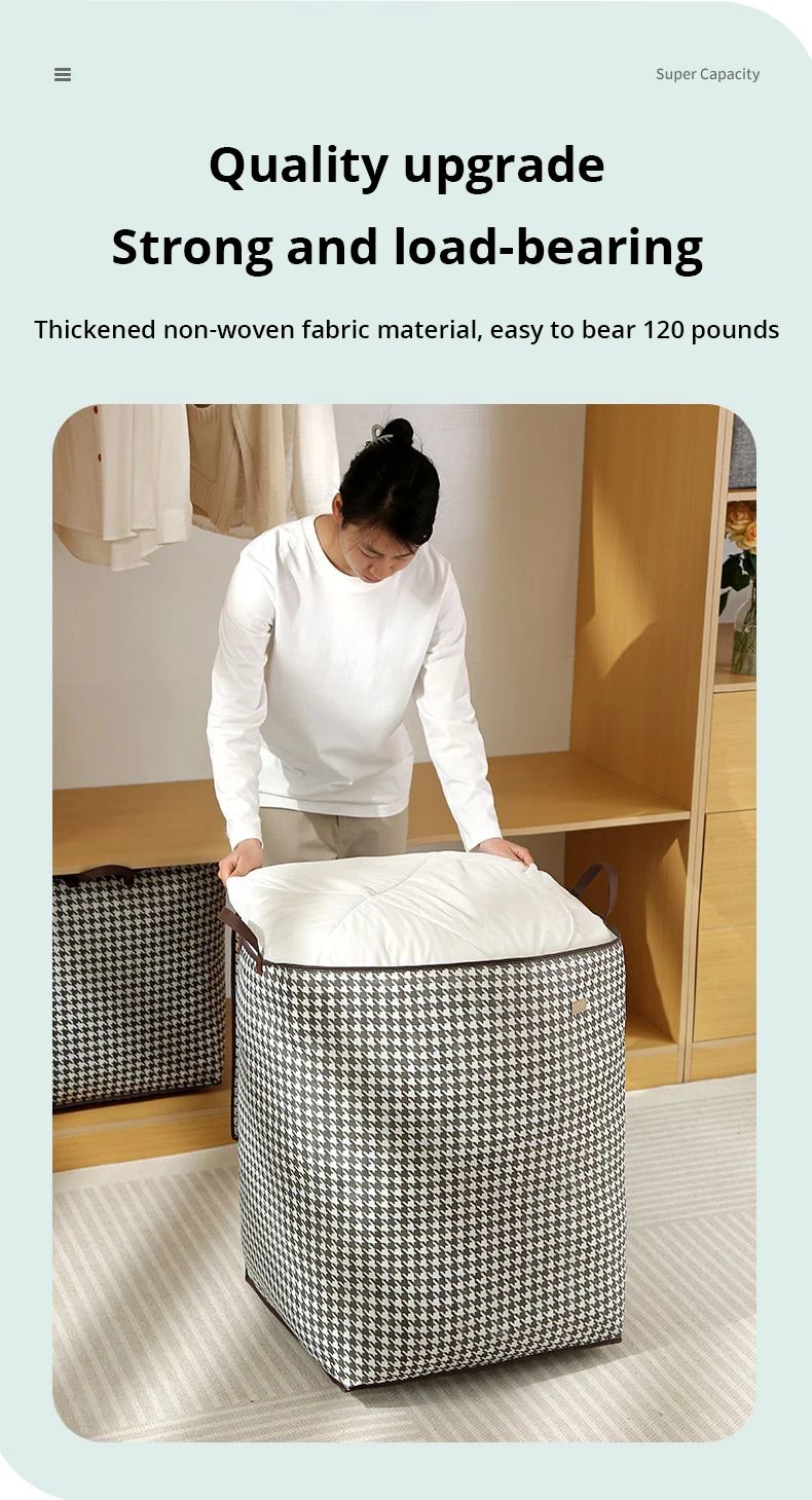 1Pc Futon Storage Bag Non-Woven Fabrics Transparent Visual Window for Quilt Storage Household Items Storage Bag