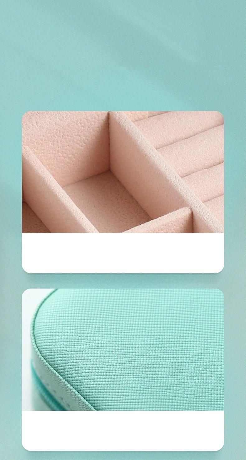 Mini Jewelry Storage Box Portable Home Travel Earrings Necklace Storage Case for Women Ring Organizer PU Leather Display Case