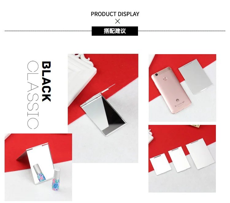 Aluminum Folding Mirror Pocket Mini Portable Makeup Mirrors Travel Hand Small Mirror Vanity Foldable Compact Cosmetics Tools