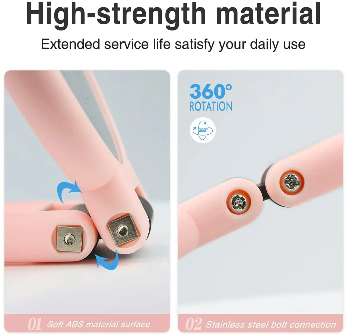 Magnifying Handheld Mirror ,Travel Folding Hand Held Mirror,Double Sided Pedestal Makeup Mirror with 1/2/5/10/15x Magnification