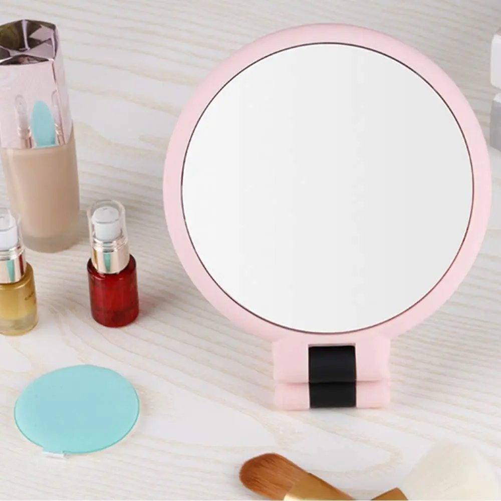 Magnifying Handheld Mirror ,Travel Folding Hand Held Mirror,Double Sided Pedestal Makeup Mirror with 1/2/5/10/15x Magnification
