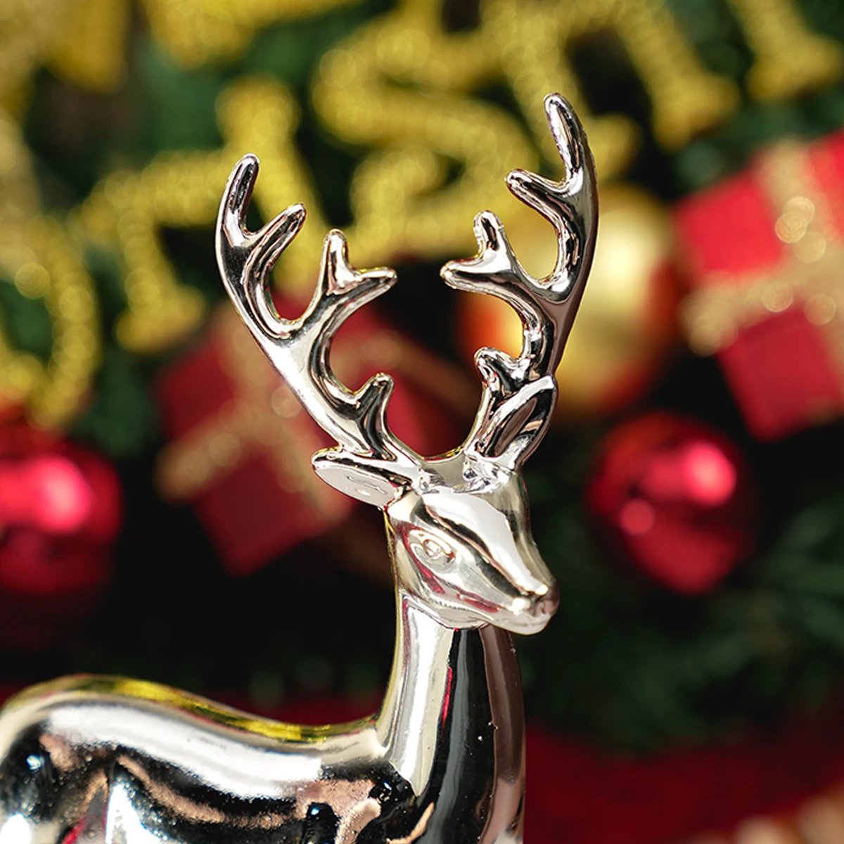 Gold Deer Statue Reindeer Figurines Resin Elk Sculpture Living Room Luxury Home Decor Christmas Decoration Tabletop Ornaments