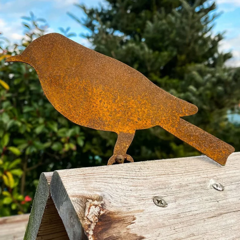4 Pcs/set Rusty Metal Bird Ornament Iron Crafts Birds Shaped Art Silhouette Sculpture Home Decor Outdoor Garden Fence Decoration 4 Pcs/set Rusty Metal Bird Ornament Iron Crafts Birds Shaped Art Silhouette Sculpture Home Decor Outdoor Garden Fence Decoration