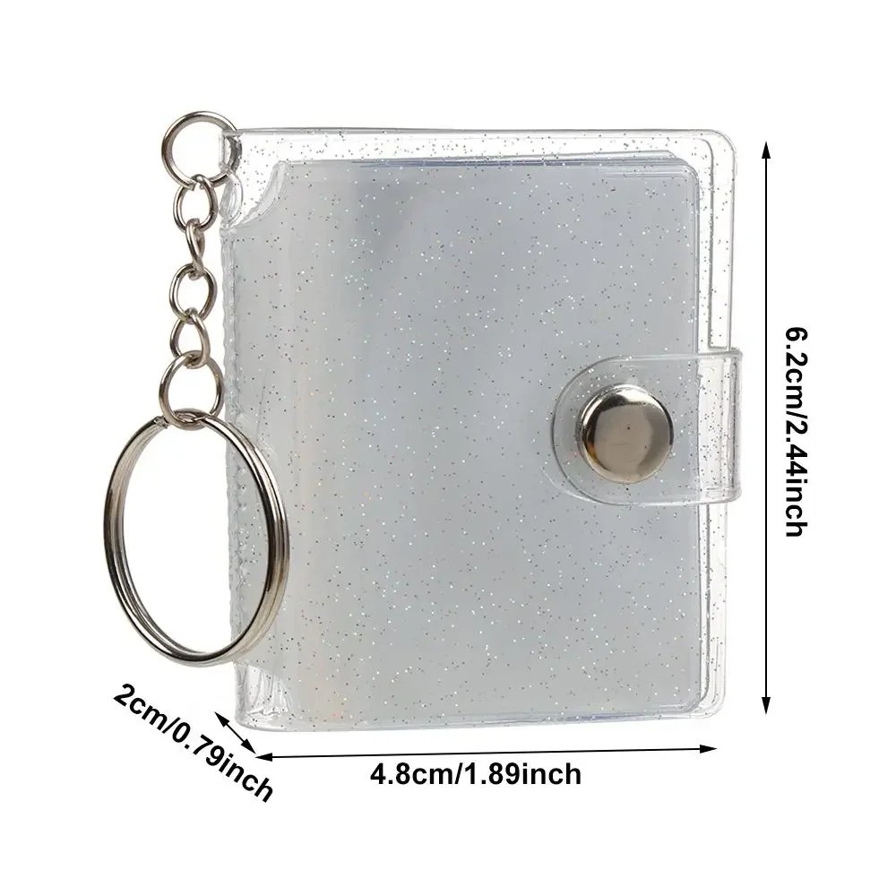 1PC Receipt Holder Stationery Key Chain Jewelry Accessories For Photos Cards Photos Holder Mini Photo Albums 2 Inch