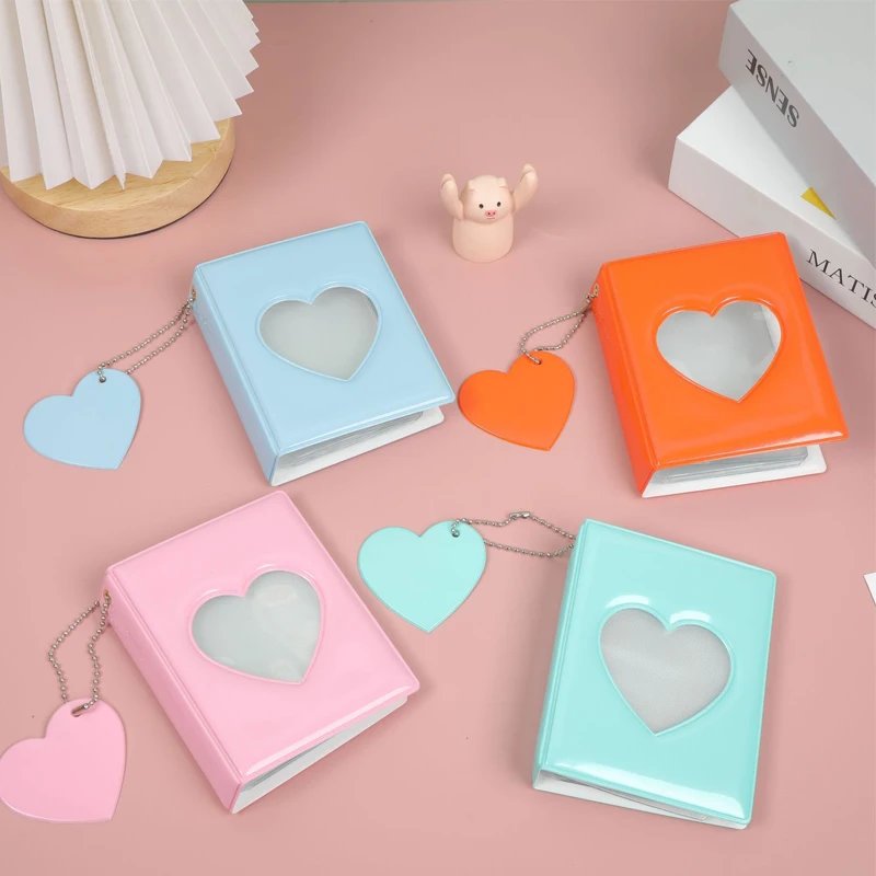 Kpop Photocards Binder Cute Photo Album Mini Photocard Holder 3 Inch Love Heart Hollow Collector Book Binding Machine Fajas