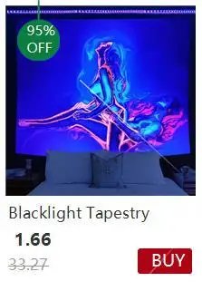 Trippy Girl Blacklight Tapestry UV Reactive Wall Hanging Living Room Decor Decoration Smoking Tapestries Aesthetic Sofa Blankets